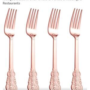 Ciaell 200PCS Rose gold Plastic Forks - Heavy Duty  7.48 Inch Heavyweight SEALED